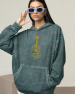 Bluza oversize z kapturem <br>Haft Gitary <br>Efekt sprania